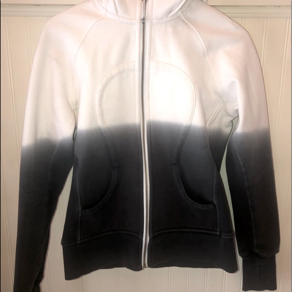 Lululemon Scuba Hoodie Dip Dye Black White Ombre